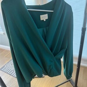 Women's Green Wrap Top